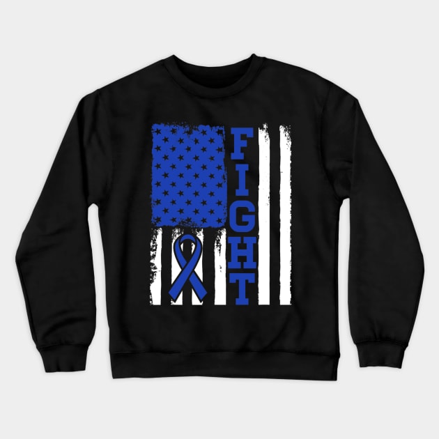 Fight Flag Colon Cancer Fighter Crewneck Sweatshirt by eldridgejacqueline